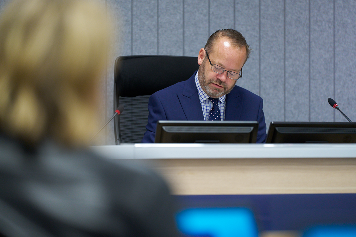 Lord Weir in hearing room