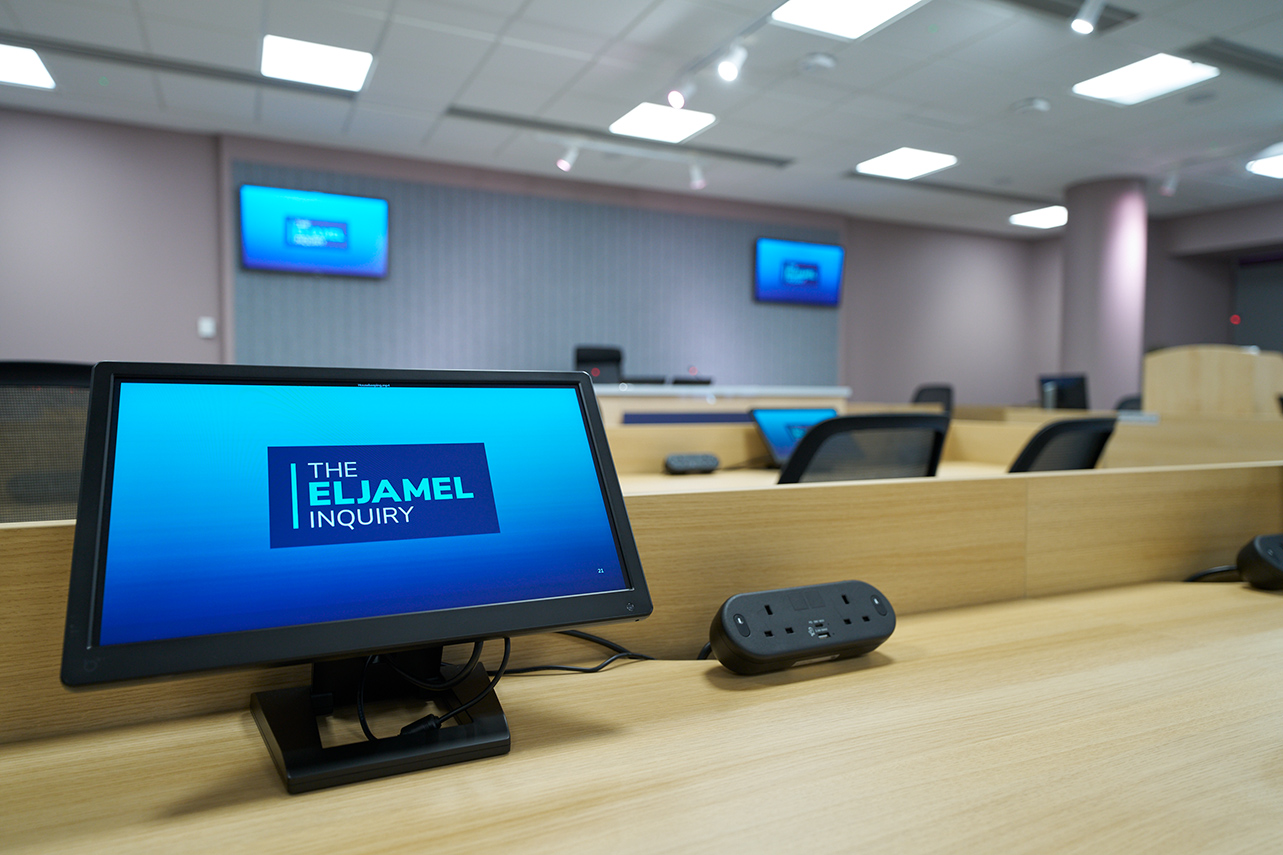 Eljamel logo on TV screens 